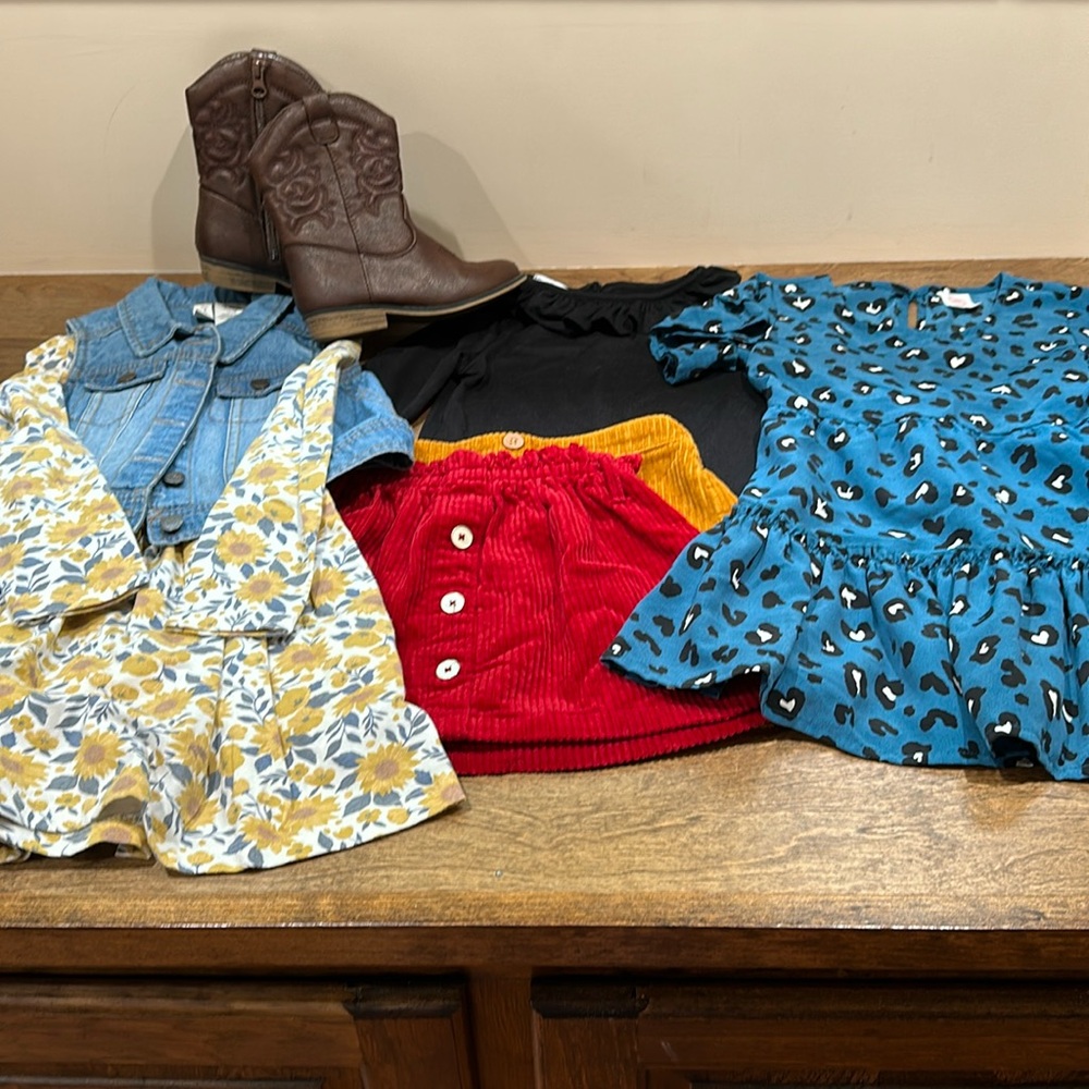 LOT Girls 5T Fall Clothes and Boots